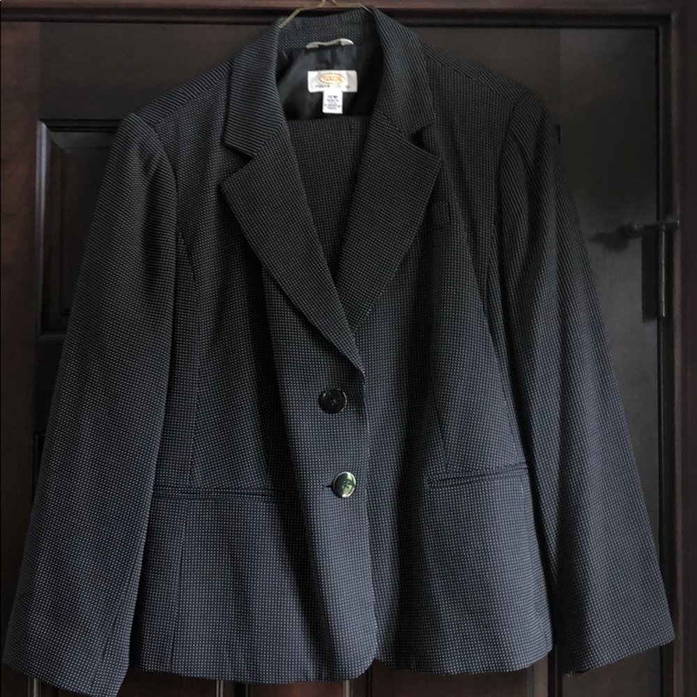 Talbots two-piece black/pin dot suit